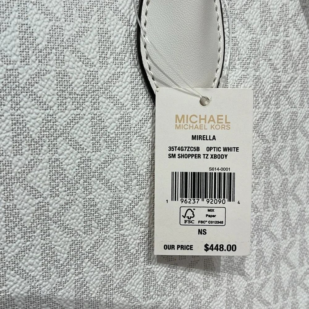 Michael Kors Mirella Small Signature Logo Shopper Top Zip Crossbody XBODY Bag MK